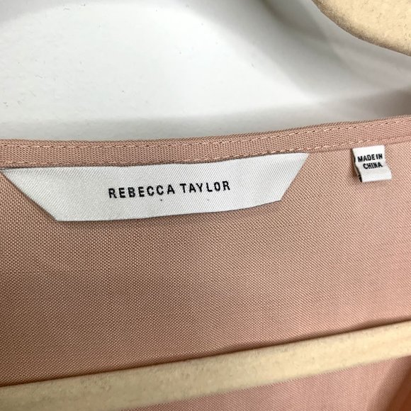 REBECCA TAYLOR Drawstring Blouse in Blush Sz 2 - Picture 7 of 9